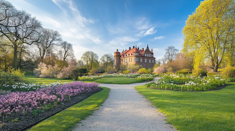 Scenic View of Krapperup Castle Amidst Gardens
