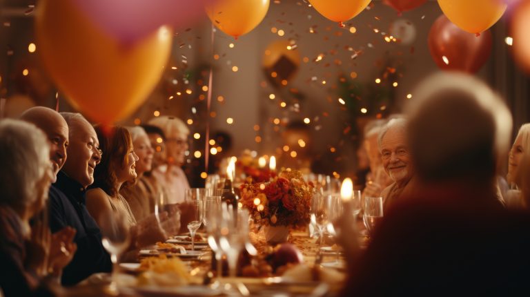 senior birthday party with friends and family.